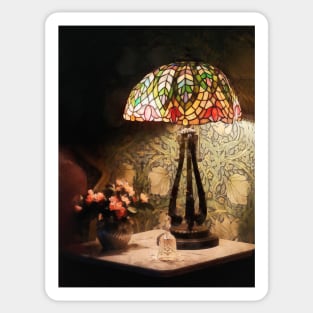 Americana - Stained Glass Lamp and Vase of Flowers Sticker